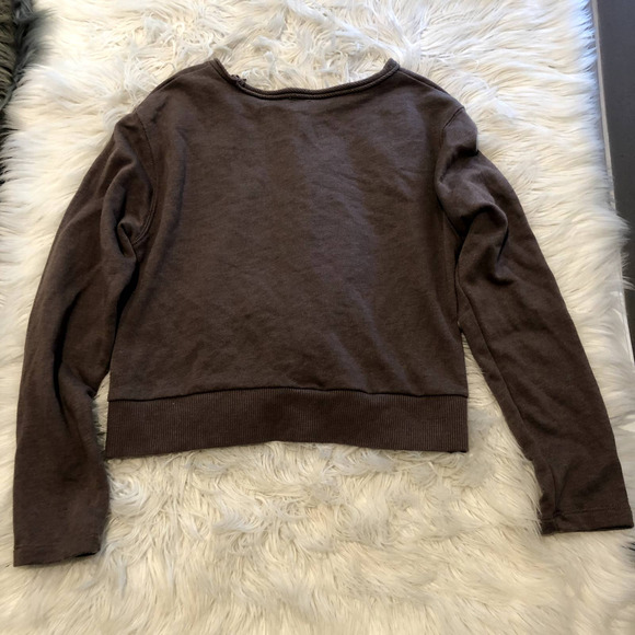 aerie twist front cropped crewneck sweater size medium - Picture 2 of 3